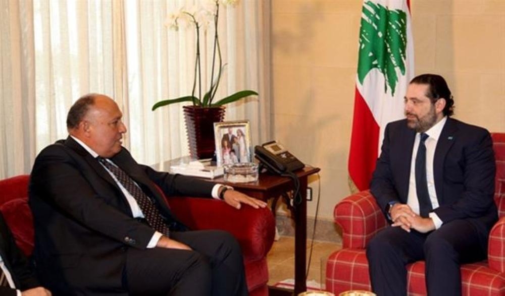 الحريري استقبل وزير الخارجية المصري في بيت الوسط
